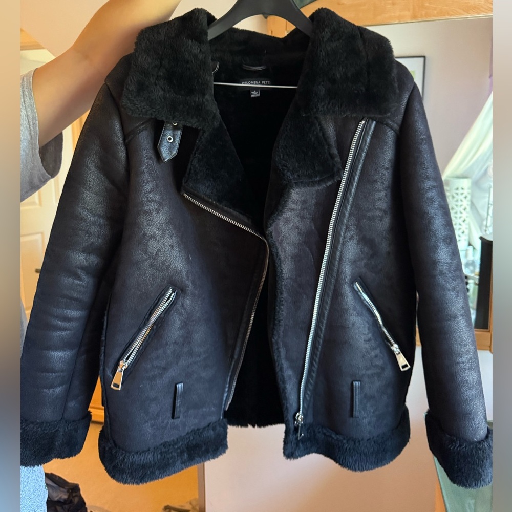 Black Shearling Jacket - image 1